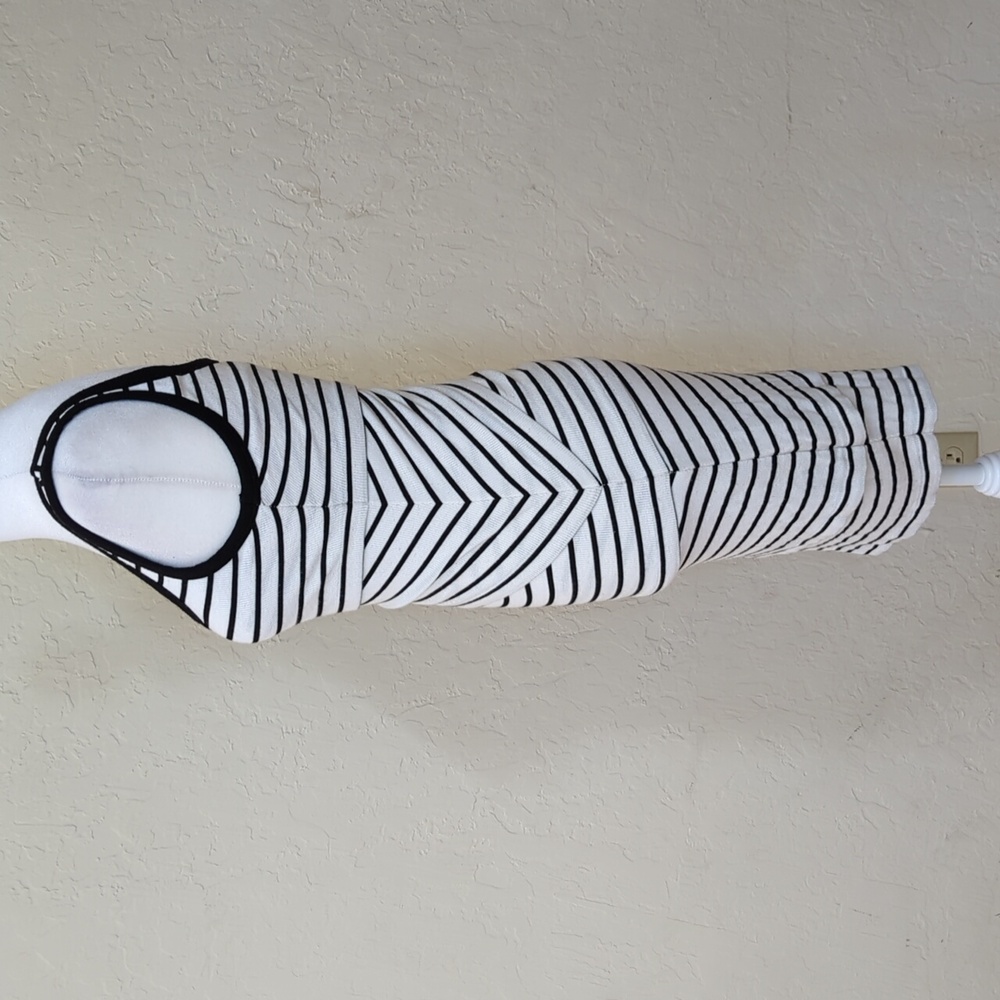 Bailey 44 White Black Striped Ribbed Tiered Tank Mini Dress Size XS - Picture 5 of 9